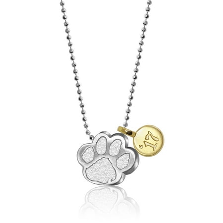 Clemson Tigers Jewelry - Clemson Tigers Alex Woo Women's Little Collegiate Sterling Silver Necklace with 14K Yellow Gold Mini Charm - No Size
