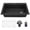 Black, variant on Karran Drop-In Quartz Composite 33 in. 1-Hole Single Bowl Kitchen Sink Kit in Concrete