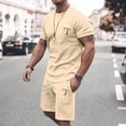 thumbnail image 5 of 2025 Men's Summer Tracksuit Athletic Suit Casual Color Block Drawstring Waist Plus Size Comfortable Breathable Lightweight Workout Set, 5 of 5