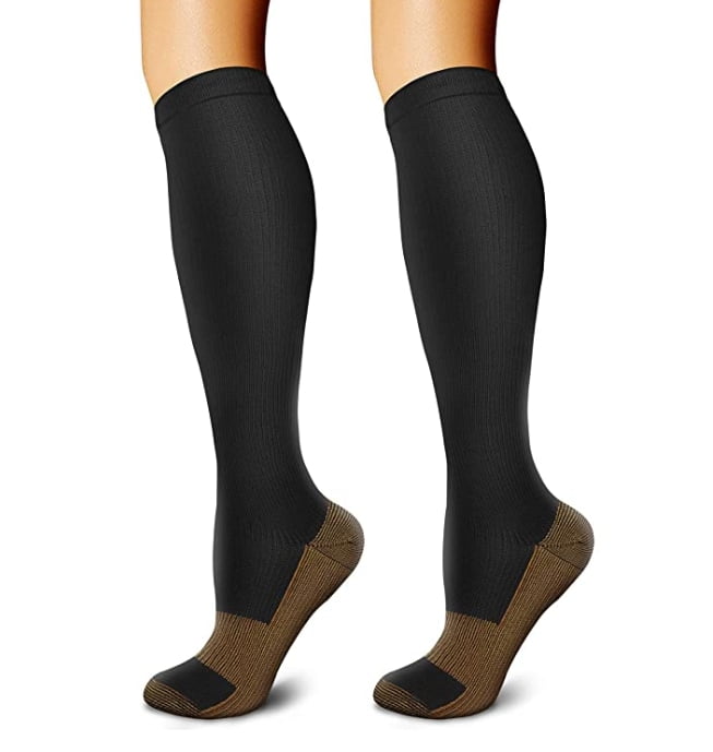 Cycling Support Copper Compression Socks for Women /& Men Circulation 15-20 mmHg is Best for Athletics Nurse 6 Pairs