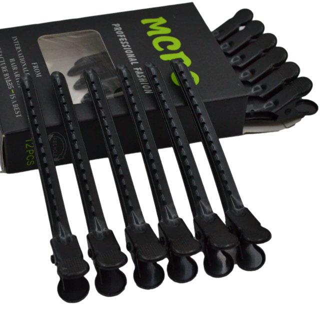 12 Piezas Pinzas de Pelo de Pico de Pato de Metal para Seccionar el Cabello Pinzas de Cocodrilo para Peinar Pinzas de Pico de Pato Divididas con Agujeros Antideslizantes Herramientas de Peinado de Pel