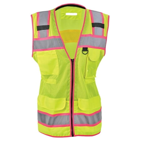 

Women s High Visibility Safety Vest with Pink Trim Type R Class 2 5XL SAFEGEAR