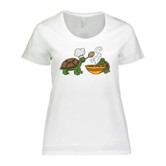 Inktastic Cute Turtle Chefs Making Soup Women's Plus Size T-Shirt