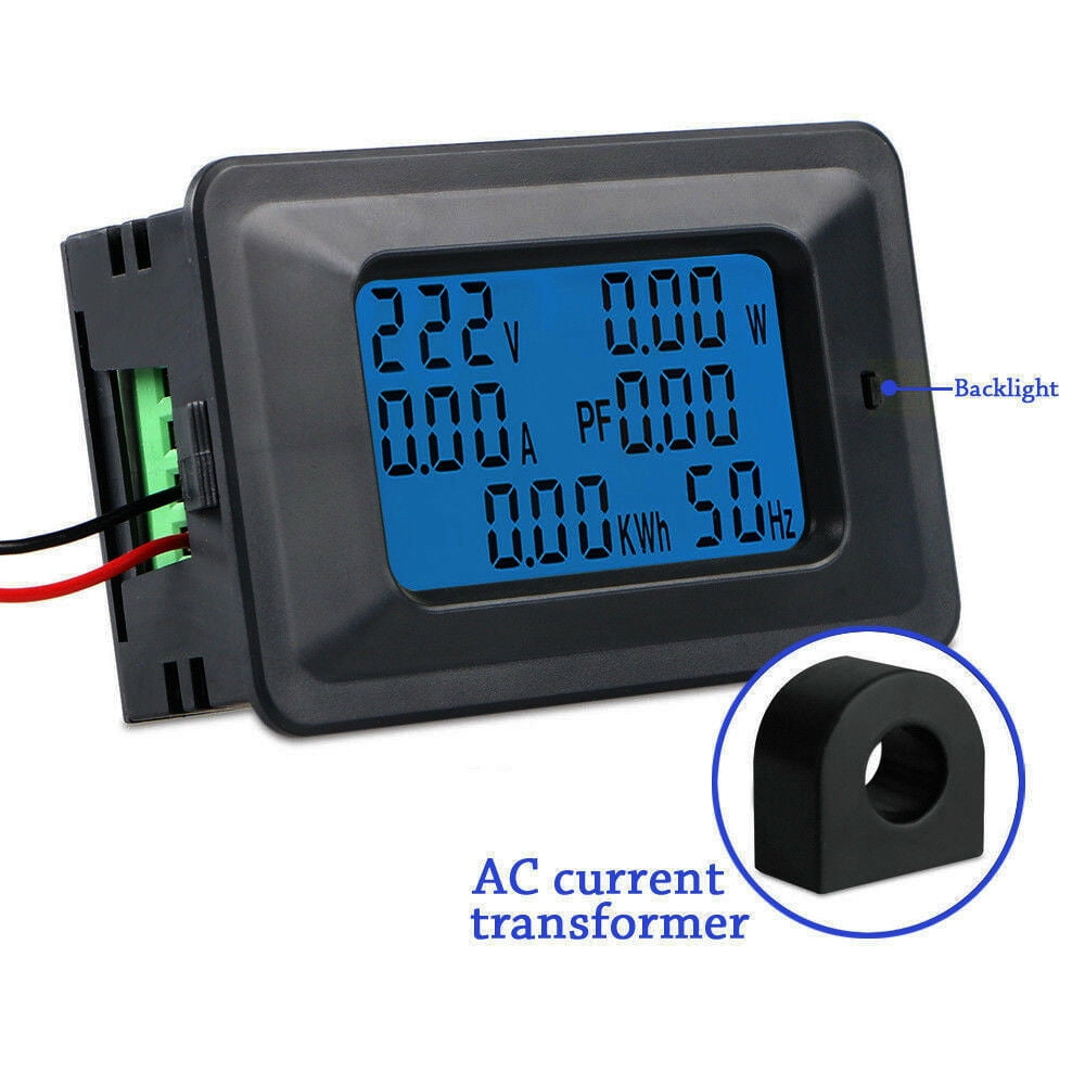 Ac 110 250v 2v 100a Digital Lcd Meter Monitor Power Energy Ammeter Voltmeter Walmart Com Walmart Com