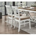 thumbnail image 3 of Attractive White Finish Dining Chairs 2pc Set Upholstered Seat x-Back Design Kitchen Dining Furniture Side Chairs, 3 of 7