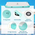 thumbnail image 3 of Floating Water Dock with Air Pump - 8' x 6' Inflatable Island Mat for Pool, Beach, Lake - Blue & Green, 880lb Capacity, 3 of 7