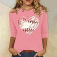 thumbnail image 1 of YLHFASHION T-shirt pour Femmes « Baseball Mom », T-shirt Graphique Cœur de Baseball, Haut Drôle à Manches Courtes, Liquidation à 50 % de Rabais, T-shirt à Manches Longues pour Femmes, 1 of 5