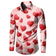 thumbnail image 7 of JLFKNG Mens T-Shirts Short Sleeve Shirts For Men Romantic Valentines Day Love Heart Printed Buttons Up Breathable Shirt Tops Suitable For Vacation, 7 of 7