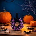 thumbnail image 6 of Handcrafted Artificial Floral Front Door Wreath with Velvet Bow, Fall Halloween Decor, Circular Garland for Home & Porch, Seasonal Decoration, Festive Wall Ornament, 6 of 6