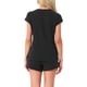 thumbnail image 3 of INSPIRAR CHIC Conjuntos de Pijamas de Mujer de Manga Corta con Pantalones Cortos 2 Piezas Suaves Cuello Redondo Casual Pjs Ropa de Casa XL Negro, 3 of 5