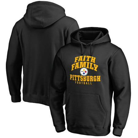 Men's NFL Pro Line Black Pittsburgh Steelers Faith Family Pullover Hoodie