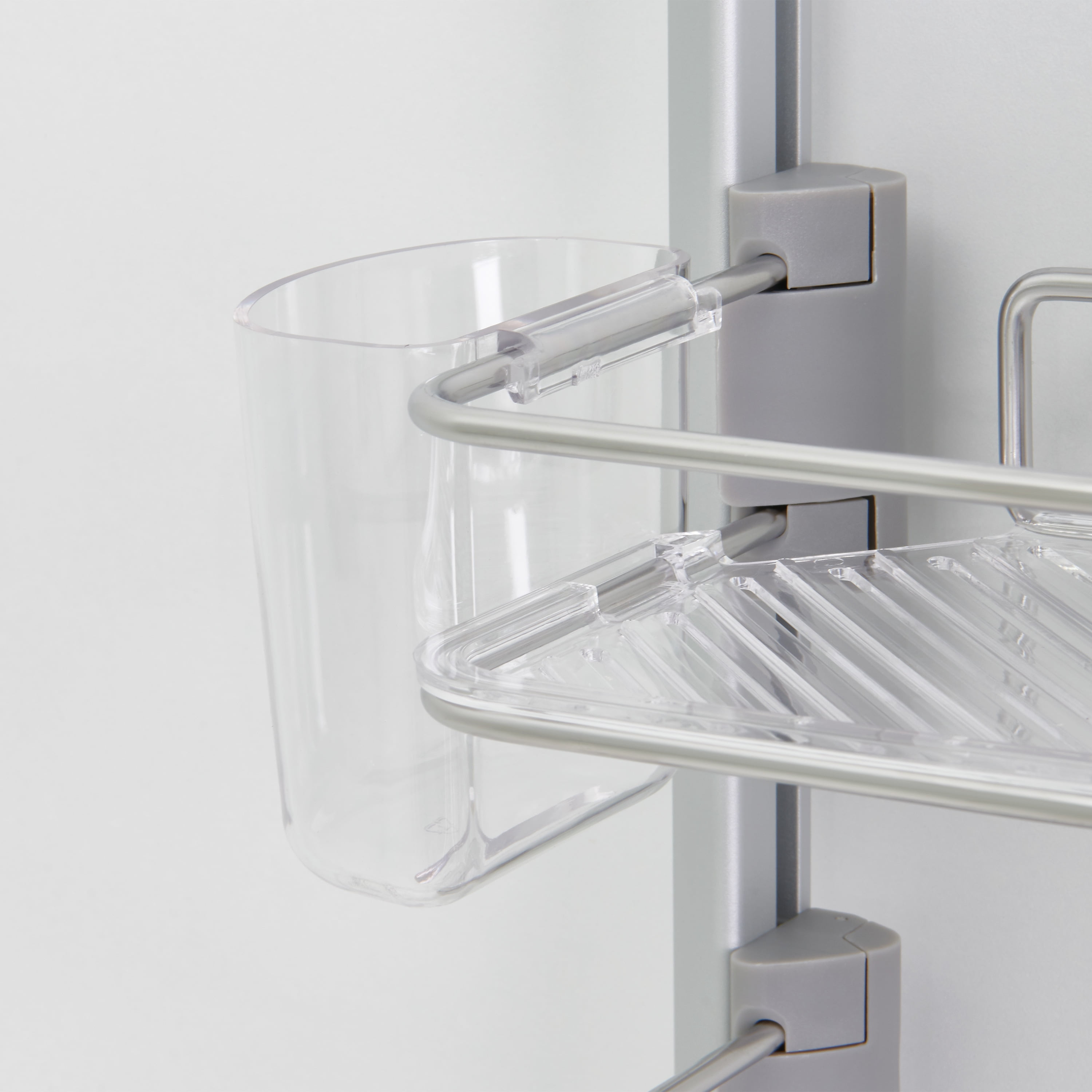 Grey Metal Shower Caddy with Soap Dish, 24.8