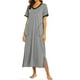 thumbnail image 3 of Batas de algodón Qarigey para mujer camisones sexy vestido gris plata, 3 of 6