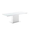 thumbnail image 2 of Casabianca Furniture Bianca Glass Top Dining Table in White, 2 of 3
