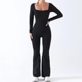 thumbnail image 3 of Mono de deportes nuevos para mujer, pantalones acampanados para Fitness, traje de Yoga de una pieza, trajes de gimnasio y baile, conjunto de ropa deportiva para entrenamiento, 3 of 5