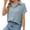 Blue, variant on Womens Canada Day Tops Patriotic Maple Leaf Cotton Short Sleeve Crew Neck Shirts Light Casual Classic Simple Street Wear Tops