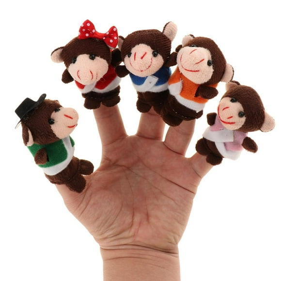 Monos, de , Juguete Educativo para , Accesorios para Historias, Cama de Bebé, Muñeco de Historias, 7 Piezas Yotijar Juguetes de marionetas de dedo