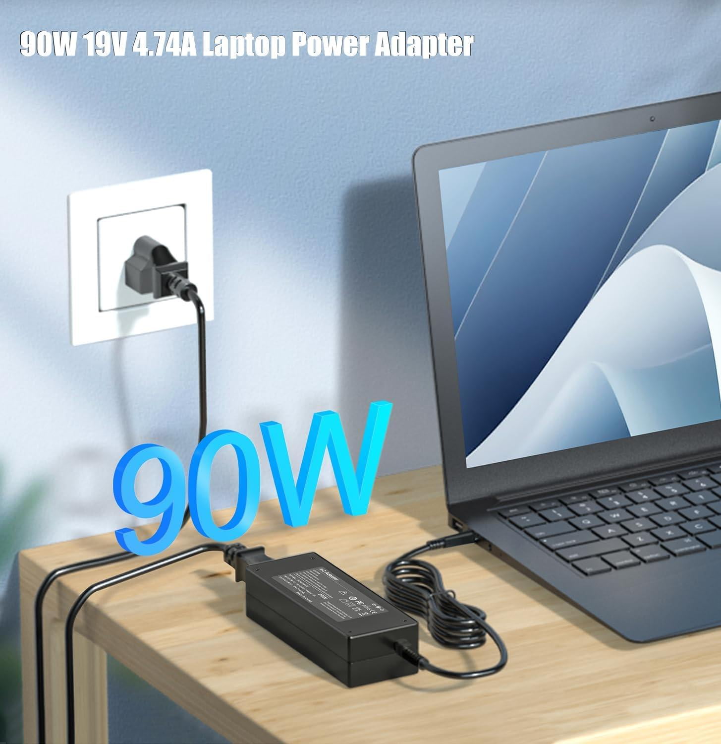 PKPOWER AC Adapter For HP 20-C425Z 20-C434 20-C435Z All-in-One Desktop PC Power Cord - Foto 12