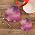 thumbnail image 2 of Pink Clouds Round Woven Potholders Set Trivets for Hot Dishe Heat Resistant Non-Slip Trivets for Cooking and Baking Kitchen Home Decor, 2 of 7