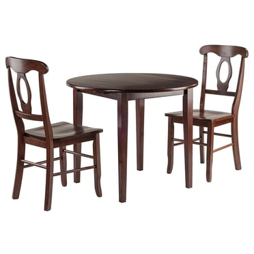 Winsome Wood Hannah 3-PC Small Apartment Dining Set, Round Table & 2 ...
