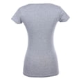 thumbnail image 2 of Ola Mari Junior Size Solid Basic V-Neck Short Sleeve Top, Heather Gray, Medium, 2 of 3