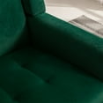 thumbnail image 5 of Modern Velvet Single Sofa Chair, Upholstered Accent Chair Armchair with Black Legs, Comfy Reading Chair Lounging Chair for Bedroom, Living Room and Office, Easy Assemble, Retro Green, 5 of 9