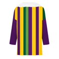 thumbnail image 3 of UPPADA Femmes T-Shirts à Manches 3/4 Mardi Gras Yall T-Shirts à Imprimé Floral Col Ras du Cou Blouse à devant Plissé Hauts d'Été Décontractés Chandail à Enfiler Haut Mode Fête Défilé Hauts Femmes T-Shirts à Manches 3/4 Liquidation, 3 of 5