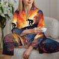 thumbnail image 6 of Naloa Sunset Surfing Silhouette Pajamas for Women Set, Womens Pajama Sets, Lounge Sets for Women, 2pjs for Women-Large, 6 of 7