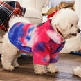 thumbnail image 4 of Tie Dye Dog Sweater Sweatshirt Puppy Jacket Multicolor Coat with D Ring Leash Soft Turtleneck Pet Vest Clothes For Small Dogs Boy Girl,Red,S, 4 of 6