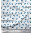 thumbnail image 1 of Soimoi Velvet Fabric Bubbles & Fish Ocean Print Fabric by the Yard 58 Inch Wide, 1 of 2