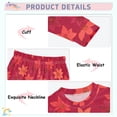 thumbnail image 4 of Christmas Red Flower Pattern Cotton Pajamas 2 Piece Set Sleepwear Soft and Comfortable Homewear Nightwear, 4 of 7