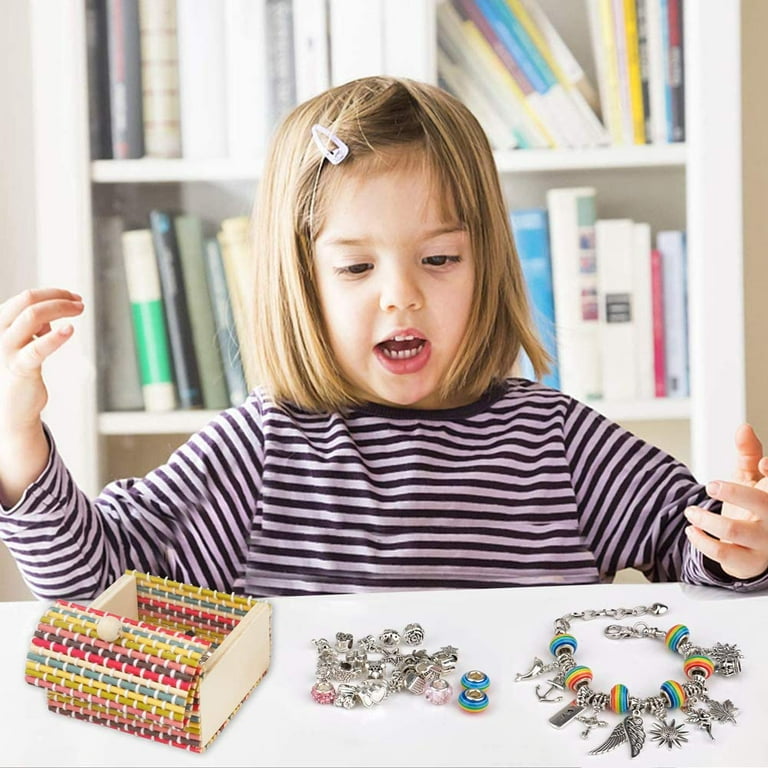 Pearoft Jewellery Bracelet Making Kit for Girls, Craft Sets Gift for 6-12  Year Old Girls Kids DIY Charm Bracelet Present Age 6-12 Girl Children Arts