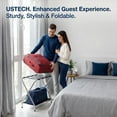 thumbnail image 7 of USTECH PRE-ASSEMBLED Double Tier Luggage Rack with High Back | Stainless Steel Durable Suitcase Stand | Holds Up to 50 LBS, 7 of 7