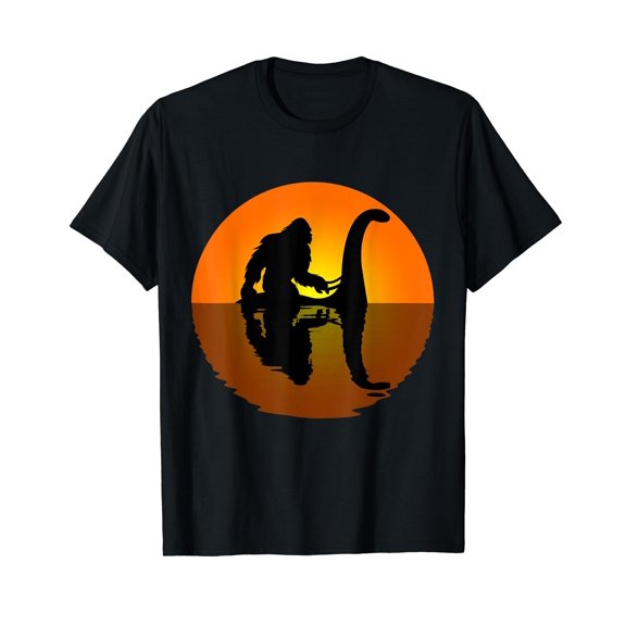 Bigfoot Riding on Nessie Loch Ness Monster Sasquatch Gift T-Shirt
