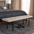 thumbnail image 2 of Baxton Studio Zelie Tufted Bench in Light Beige and Dark Bronze, 2 of 8