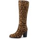 thumbnail image 1 of Botas hasta la rodilla Allegra K Leopardo Tacón Grueso 7.5, 1 of 6