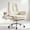 Cream White, variant on Teddy Fabric Criss Cross Office Chair with Footrest, 21.8" Wide Seat, Flip-Up Armrests, 135° Reclining Ergonomic Desk Chair with Lumbar Support for Home Office, Vanity & Gaming