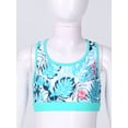 thumbnail image 5 of Sholeno Girls Tropical Criss Cross Back Crop Tops Quick-Dry Rash Guard Shirt for Beach Pool Party Leaf 12, 5 of 7