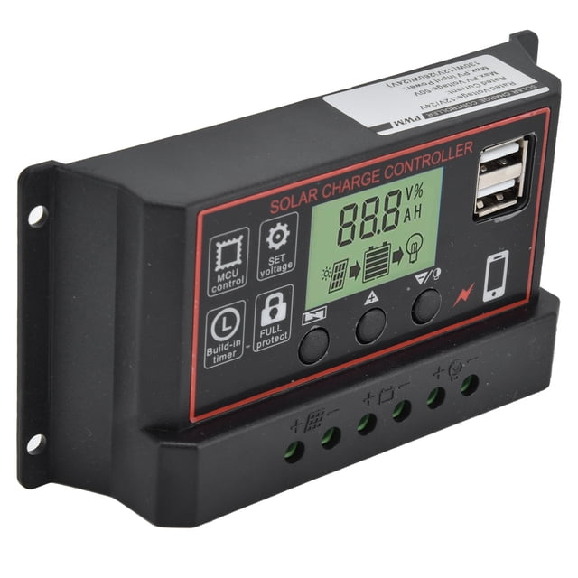 Solar Charge Regulator, Multiple Protection Functions Solar Charge Controller Safe With LCD Display Screen For Home For Industrial 20A