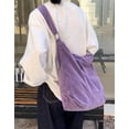 thumbnail image 5 of Lohol Corduroy Tote Bag for Women Girl Canvas Shoulder Handbags Cute Large Purse-purple, 5 of 7