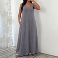 thumbnail image 6 of TFEOQRY Women's Plus Size Maxi Dress with Pockets Sleeveless Crew Neck Loose Casual Summer Long Dress, 6 of 6