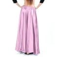 thumbnail image 4 of Women's Satin Maxi Skirts Dressy Casual Elastic High Waisted Fit and Flare Flowy A Line Long Skirts Party Outfits (One Size, Pink), 4 of 4