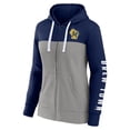 thumbnail image 2 of Women's Fanatics Navy/Gray Milwaukee Brewers Take The Field Colorblocked Hoodie Full-Zip Jacket, 2 of 3