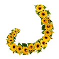 thumbnail image 3 of Guirnalda decorativa de girasoles simulados de bricolaje con flores amarillas para exteriores e interiores. Longitud 129cm, 3 of 9
