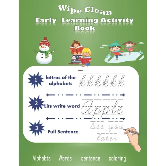 Early Learning Activity Book: Practice for Kids, alphabet's Tracing, Letters, words, and sentences . Fun activity book, (Paperback)