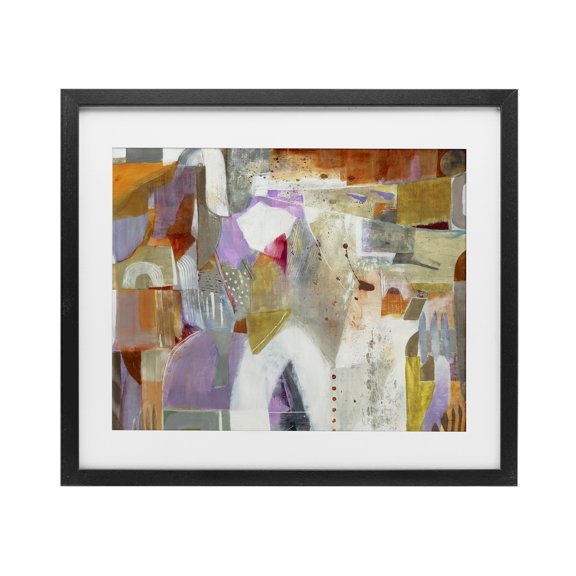 Stupell Industries Eclectic Warm Eclectic Composition Black Framed Print Under Glass, 16 x 13, by Jill Martin