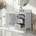thumbnail image 3 of Vanity Art 36" Double Door Bathroom Vanity with Sink, Freestanding Storage Cabinet with Engineered Marble Top, Flip Down Tray, Drawer, and Shelf, 3 of 7