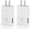 white, variant on Adaptive Fast Charging USB Wall Charger Adapter for Samsung Galaxy S25 Ultra/S25/S25+/s24 S7 S8 S9 / Edge/Plus/Active, Note 5 8, 9, Quick Charge, Android Phone Travel Plug -2 Pack(White)