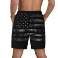 thumbnail image 2 of Mens Swim Trunks America Us Flag Retro Quick Dry Board Shorts with Compression Liner, 2 of 6