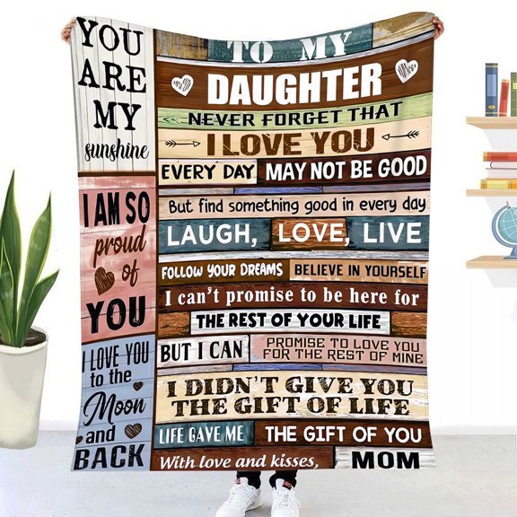 WISHTIME To My Daughter Ultra-Soft Micro Fleece Blanket Microfiber Blanket Luxury Blanket for Bedding Sofa and Travel.Gifts for Daughter.Best Daughter Ever Gift Ideas Blanket